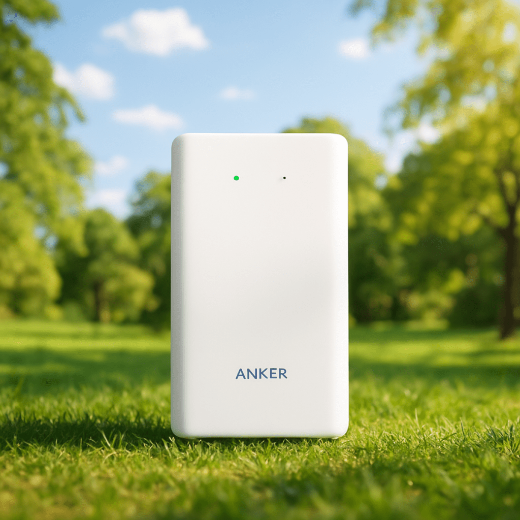 white portable Anker power bank perfect for iphones